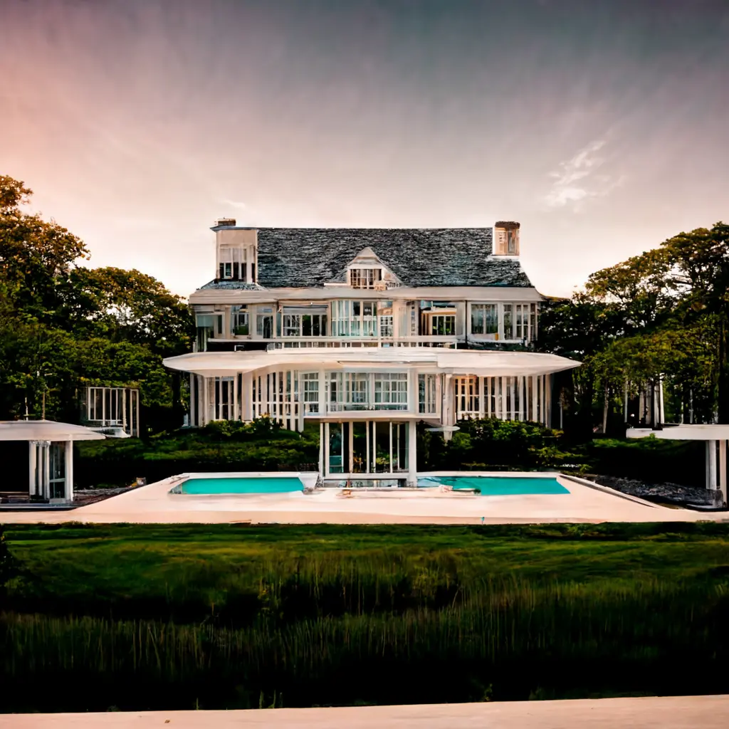An AI's interpretation of a house in the Hamptons